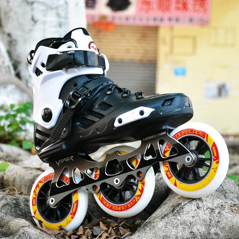 Patins de patinação de velocidade de roda grande masculino adulto patinação de velocidade profissional corrida patins de três rodas patins de rolo adulto plana