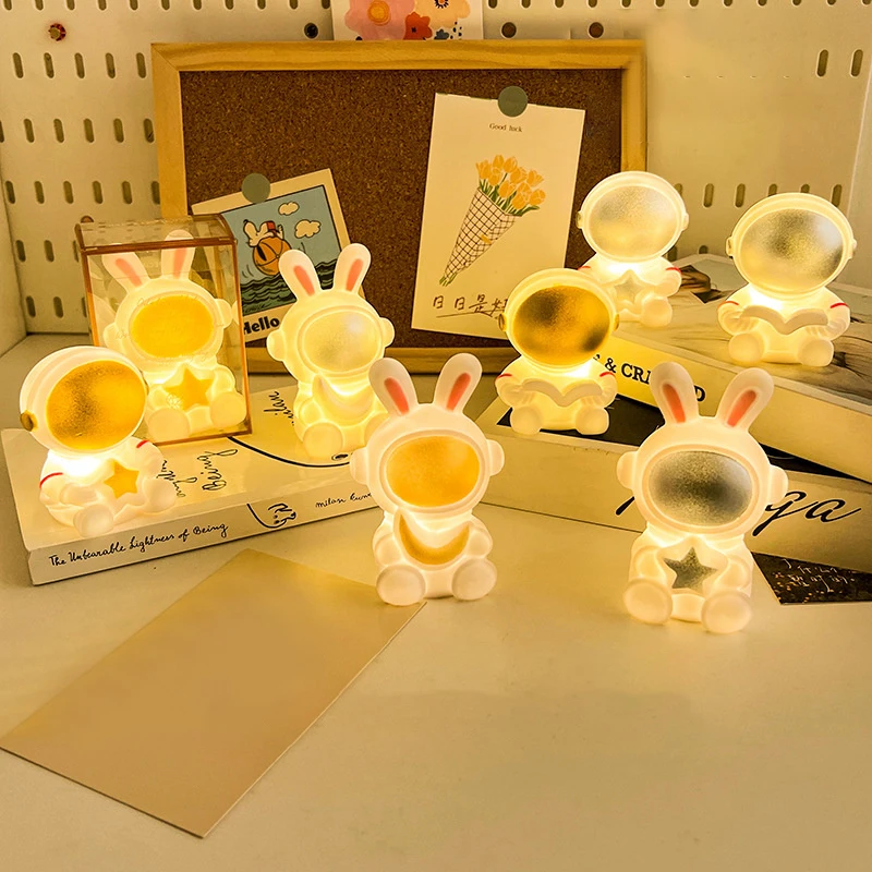 Creative Gift Astronaut Nightlight Cute Cartoon Rabbit Bedside Table Decoration