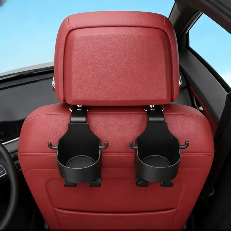 Organizador de Encosto de Banco Automotivo com Gancho e Suporte para Copo, Material PP, Suporte Multifuncional para Bebidas e Celular, Acessório de Ar