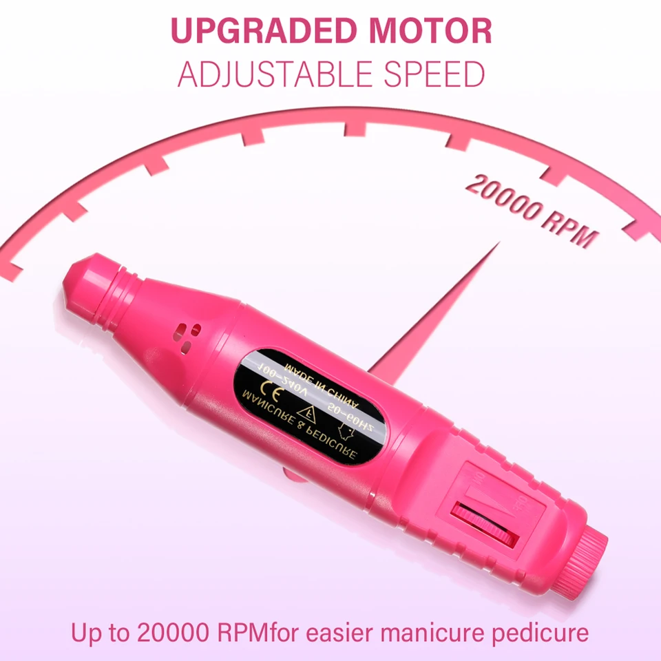 LINMANDA kit de fresadora eléctrica 6 en 1 para uñas, removedor, pulidor, lima portátil, equipo de manicura 4