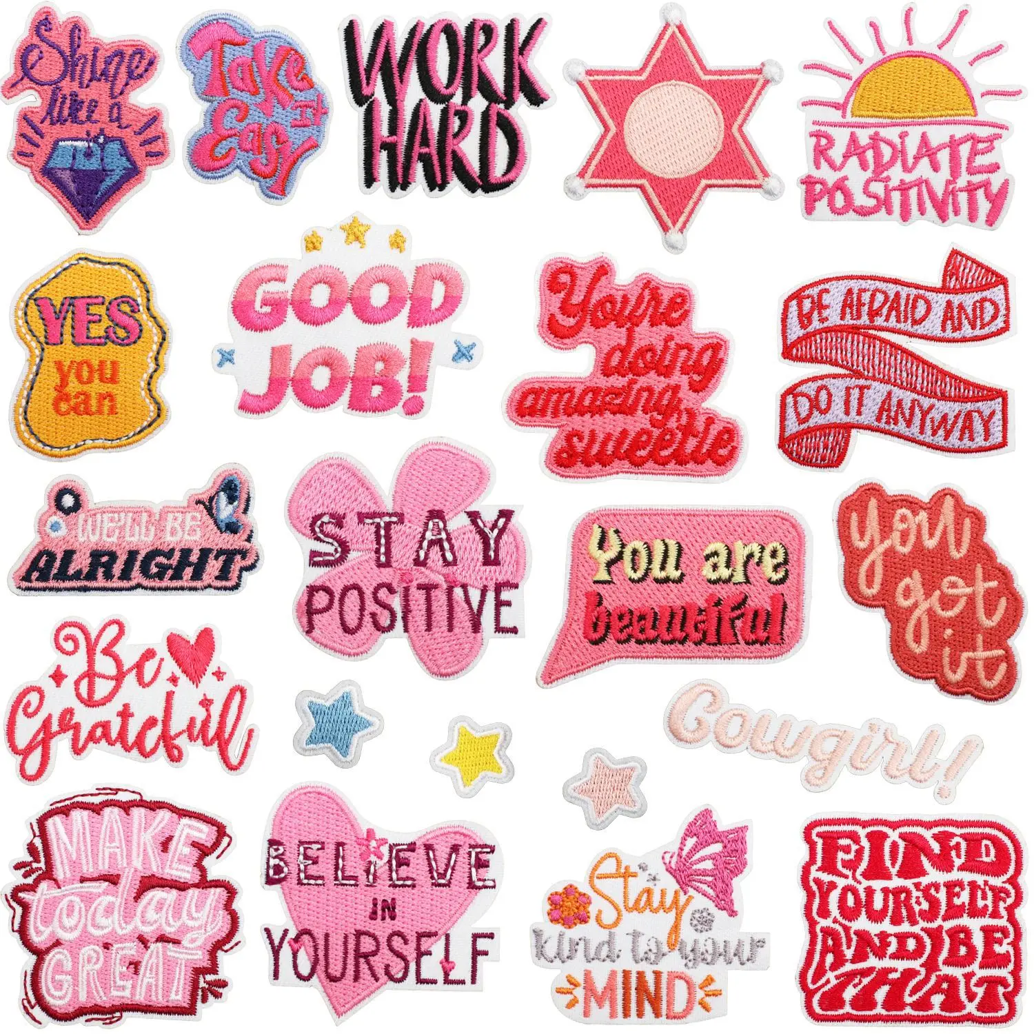 Inspirational Quote Iron-on Patch for Clothing Decoration Alphabet Patch for Positive Energy Iron-on Applique for Sewing