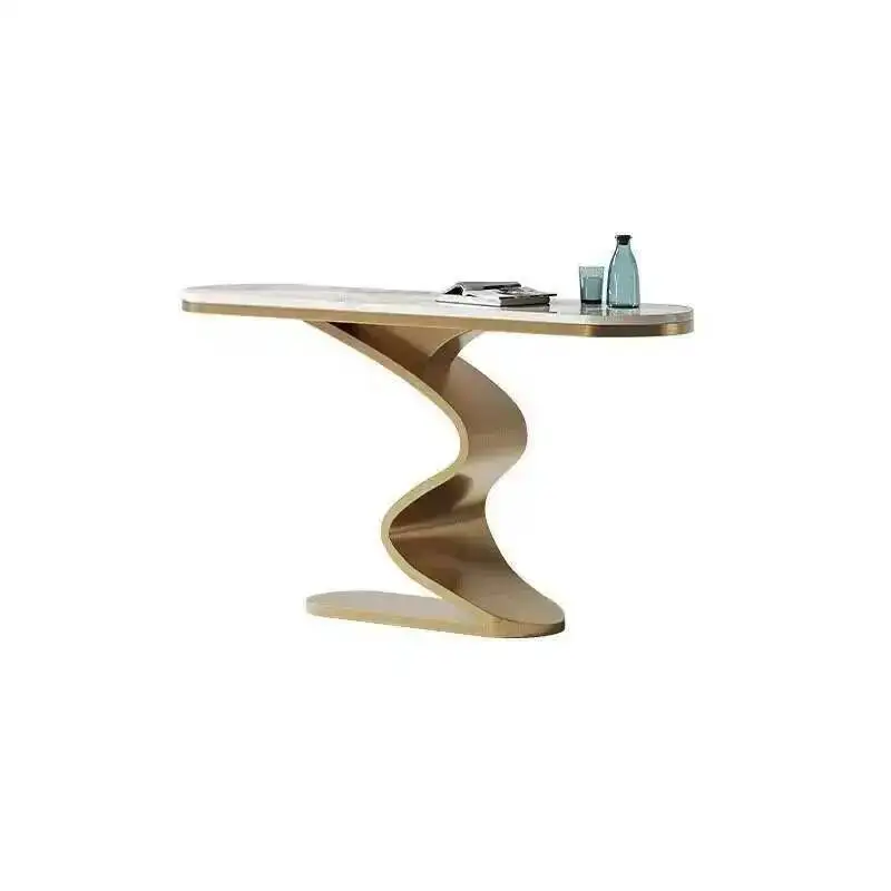 

Room Italian Creative Console Living Table Modern Furniture Brushed Stainless Steel Entryway Tables Home Decor Narrow Table r