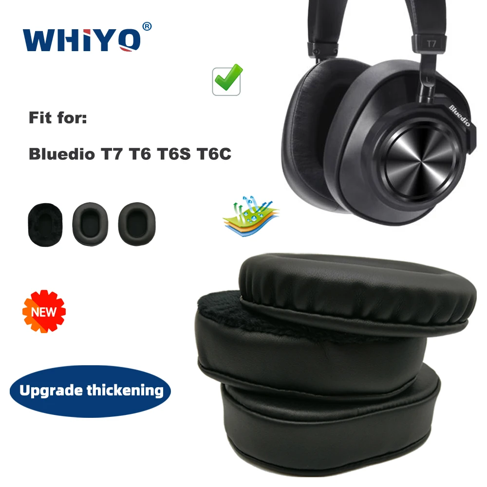 Bantalan Telinga Pengganti Peningkatan Baru untuk Bluedio T7 T6 T6S T6C Bagian Headset Earphone Penutup Telinga Beludru Bantalan Kulit