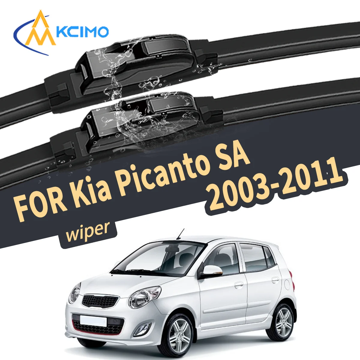 

New Silent Wiper Blades for Kia Picanto SA 2003–2011 High Quality Natural Rubber Replacement
