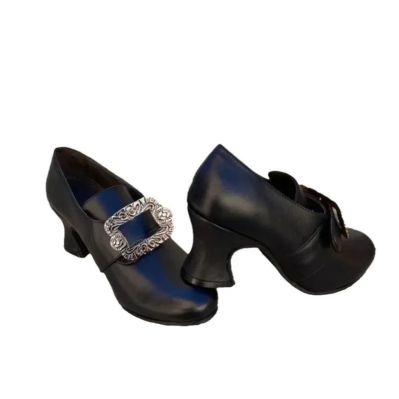 

AAA 2025 Vintage18th Medieval Renaissance Cosplay Gothic Marie Antoinette High Heels Women's Fancy Shoes Halloween Party
