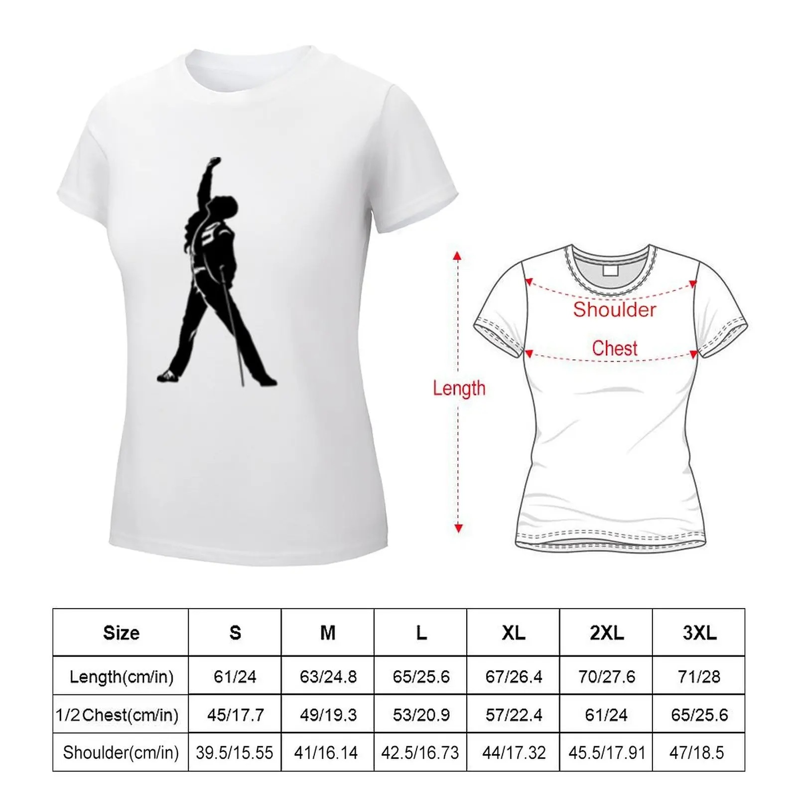 Freddie Mercury Silhouette Wembley 1986 T-shirt aesthetic clothes female t shirt Women