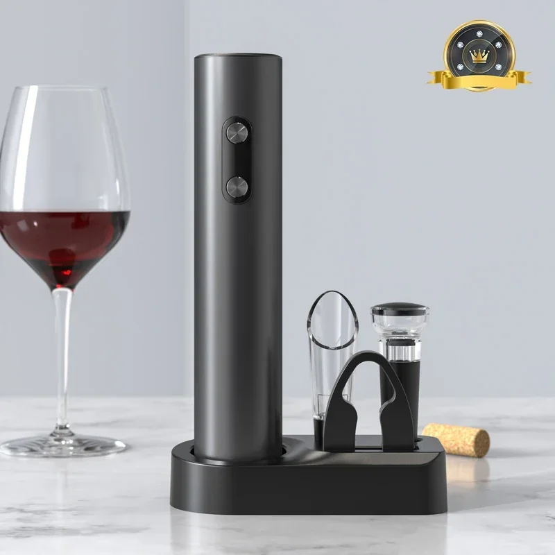 

Electric Wine Bottle Opener Set Automatic Corkscrew with Aerator Pourer and Foil Cutter for Kitchen Bar Party Gifts Battery
