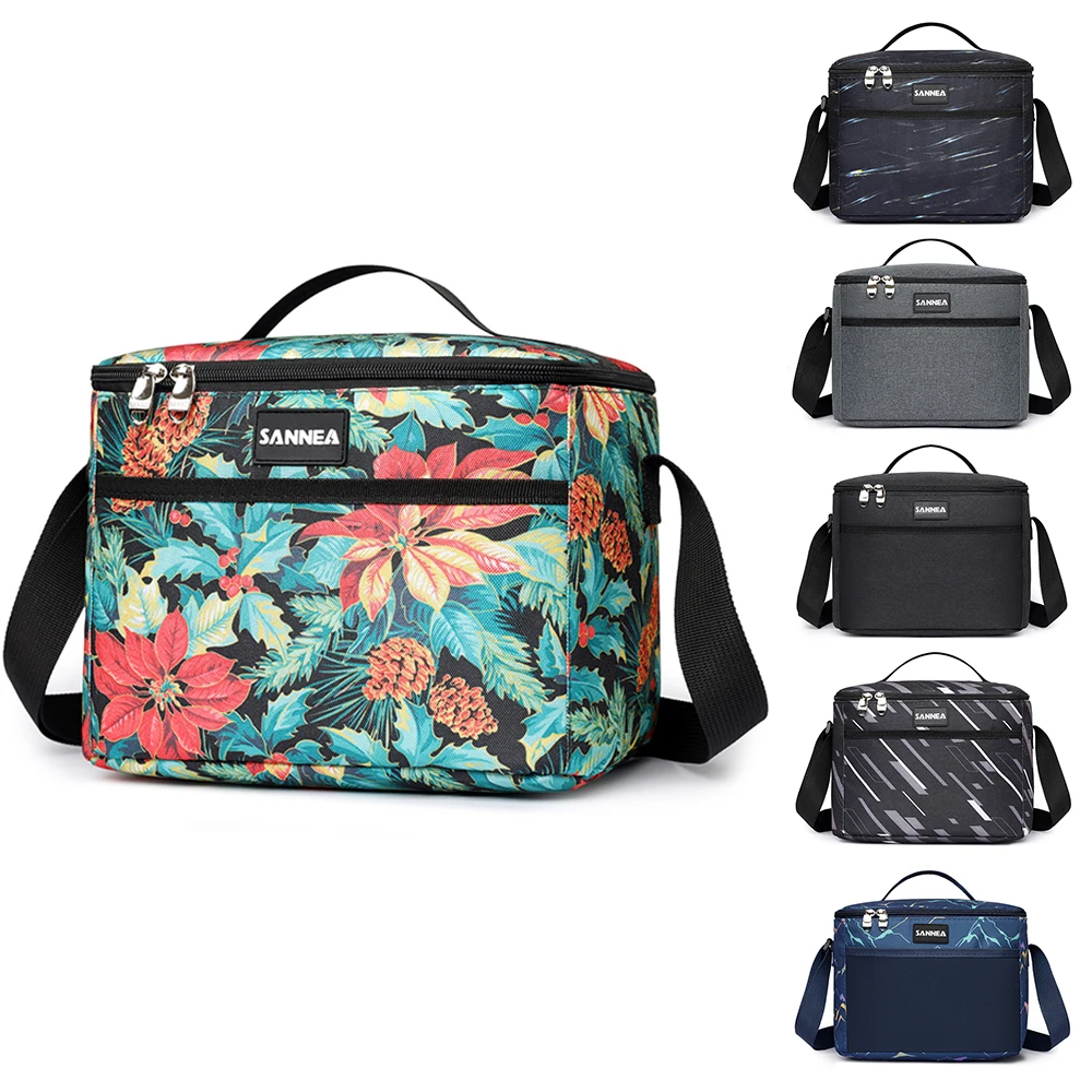 Printed large opening lunch bag, printed picnic bag, ice pack, insulated bag
