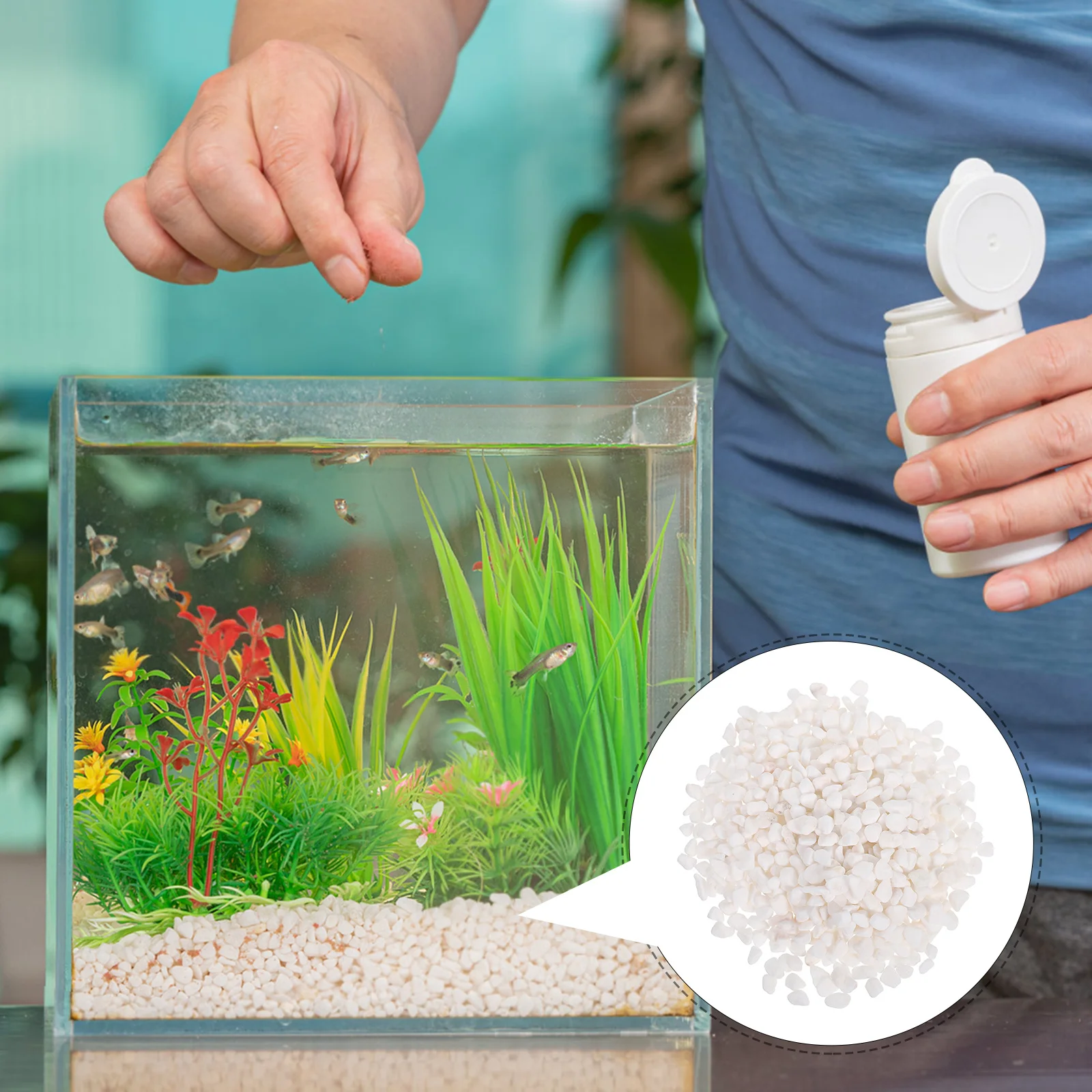 

1 Bag 250G Natural Decorative Sandstone For Aquarium Gravel White Landscape Rocks Fish Tank Substrate Indoor Plants Potted