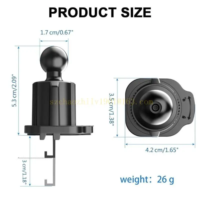 62Ka Mobile Bracket Clip Phone Halter Mount AIR Entlüftungsclip mit 0,67 Zoll Dia -Gelenkkugel