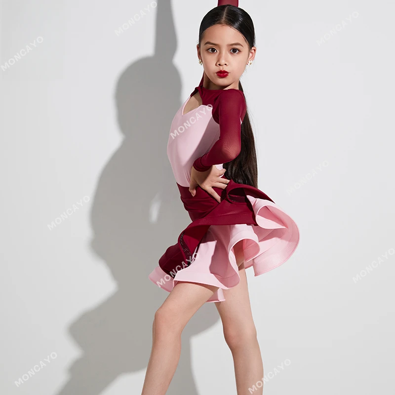 Samba Costume de danse latine enfants Cha Cha Rumba Tango robe de danse latine filles professionnel robes de concours de danse de salon enfant