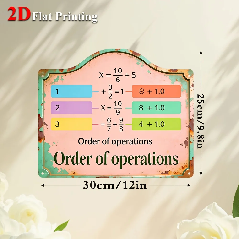 1pc, 2D Flat, Signs Metal Sheet Painting 