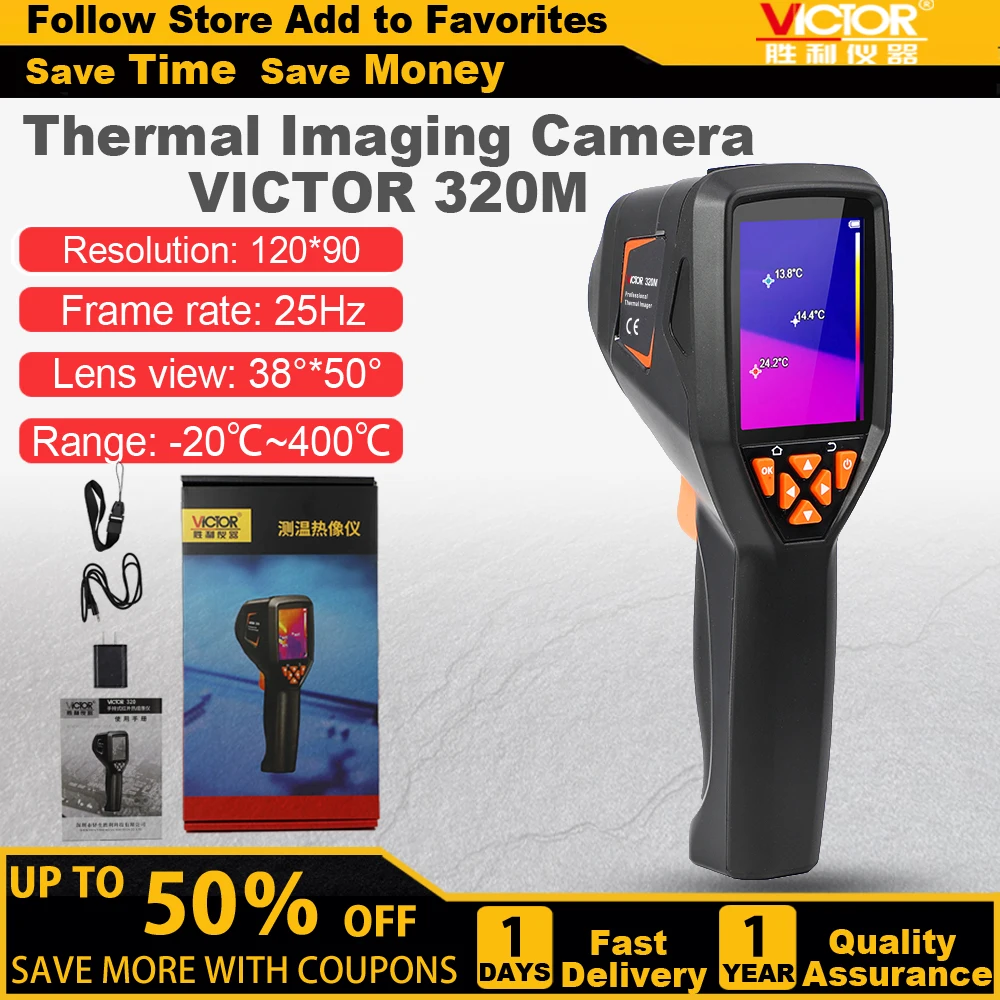 

VICTOR VC320M,VC320,VC320B,Thermal Imager,Thermal Imaging Camera,Infrared Temperature Meter For Repair, PCB, Pipeline Detection