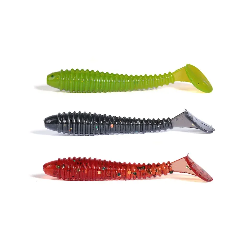 OUTKIT 10Pcs/lot Wobblers mini Fishing Soft Lures Rubber Soft Baits 4cm Soft Worm Artificial Baits Bass Silicone Fish