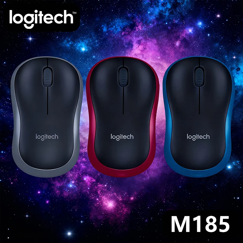 

Тихая двухрежимная беспроводная мышь Logitech M185, эргономичный легкий дизайн, идеально подходит для игровых и офисных ноутбуков