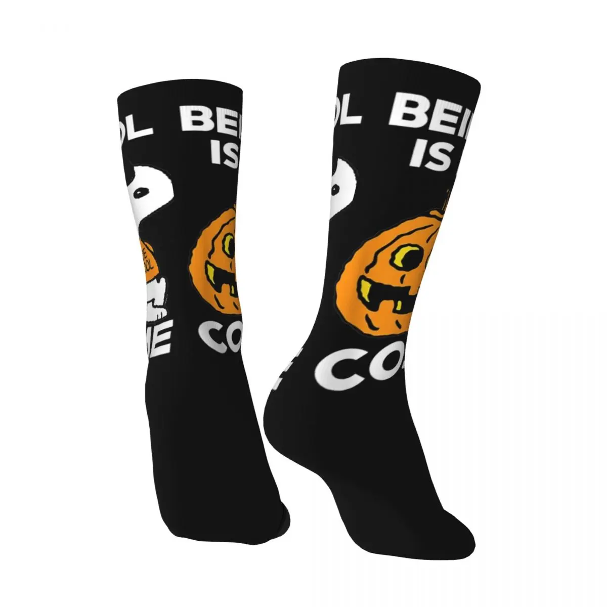 SnoAmendments-Chaussettes Antidérapantes pour Homme, Bas Décontractés, Chaussettes Skateboard, Chaussettes Moyennes et Douces, Graphique d'Halloween, Automne