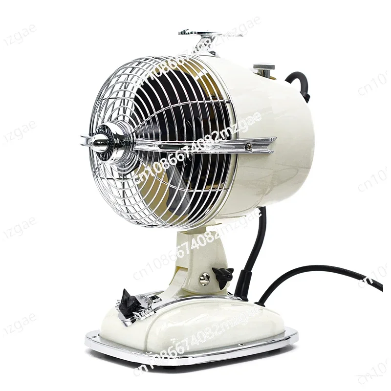 Retro Aircraft Head Electric Fan Household Antique Desktop Fan Literary Shaking Head Desktop Nostalgic Aircraft Fan