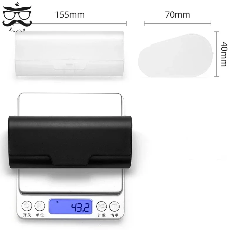 Large Transparent Plastic Sunglasses Box Black Compression Resistant Presbyopia Flat Myopia Glasses Storage Box Wholesale