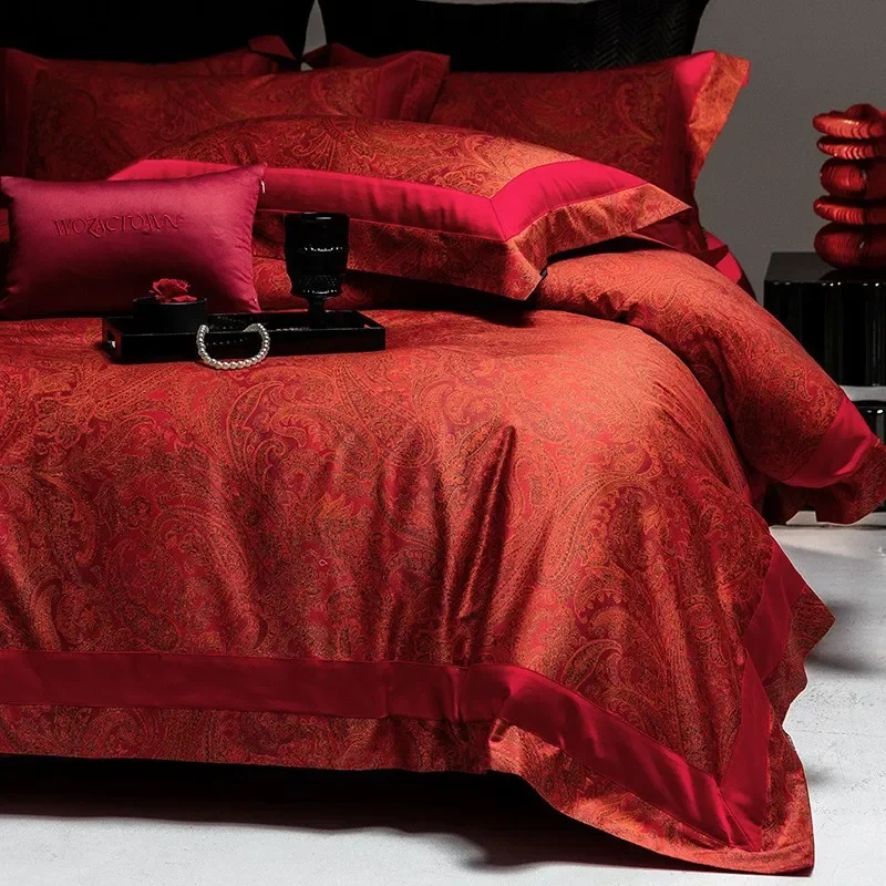 Luxurious 100% Long Staple Cotton Sateen Bed Sheet Set- Queen/King Size - Deep Pocket - Bridal & Hotel Collection 4PCS Bedding