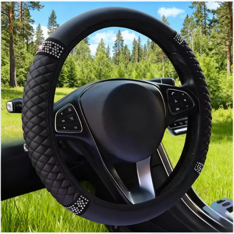 Coprivolante per auto: anello interno antiscivolo, treccia morbida e texture per styling auto