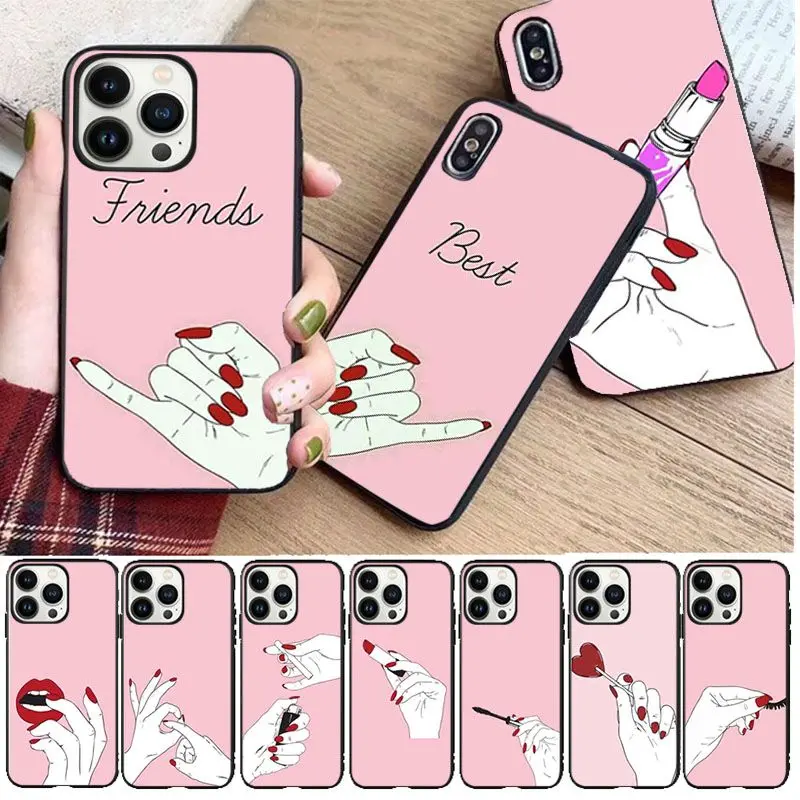 funda Moon Spells Makeup Best Friend Phone Cover For iphone 16pro 15pro 14pro 11pro 12pro 13pro max 16plus 7 SE XR 12mini Cases