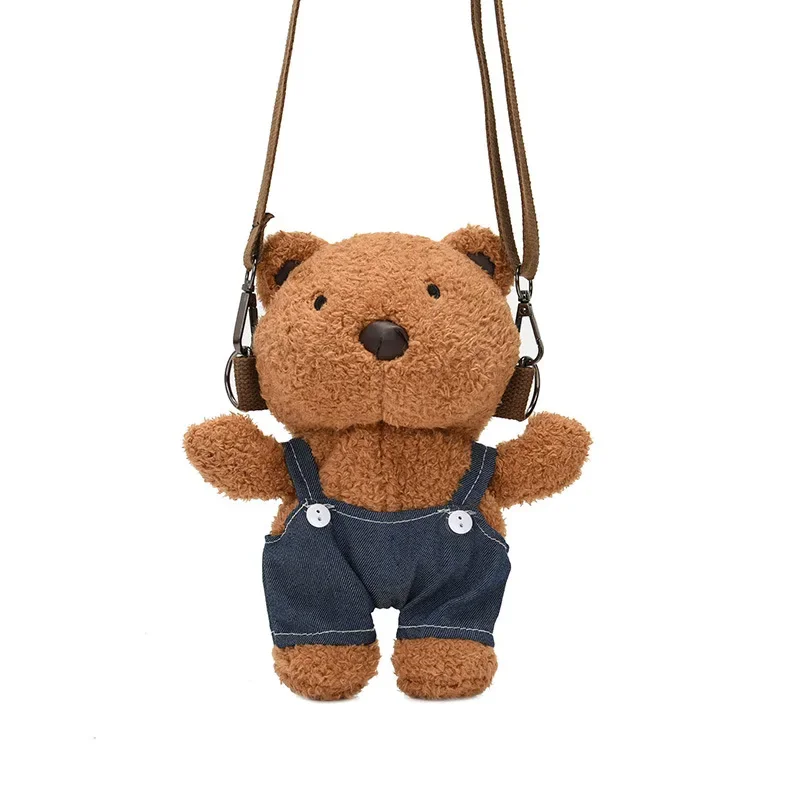 Cartoon Bear Plush Backpack Children Cute Style Shoulder Bag Soft Plush Material Baby's Soft Toy Baby Girl Bag Cute Coin Pouch