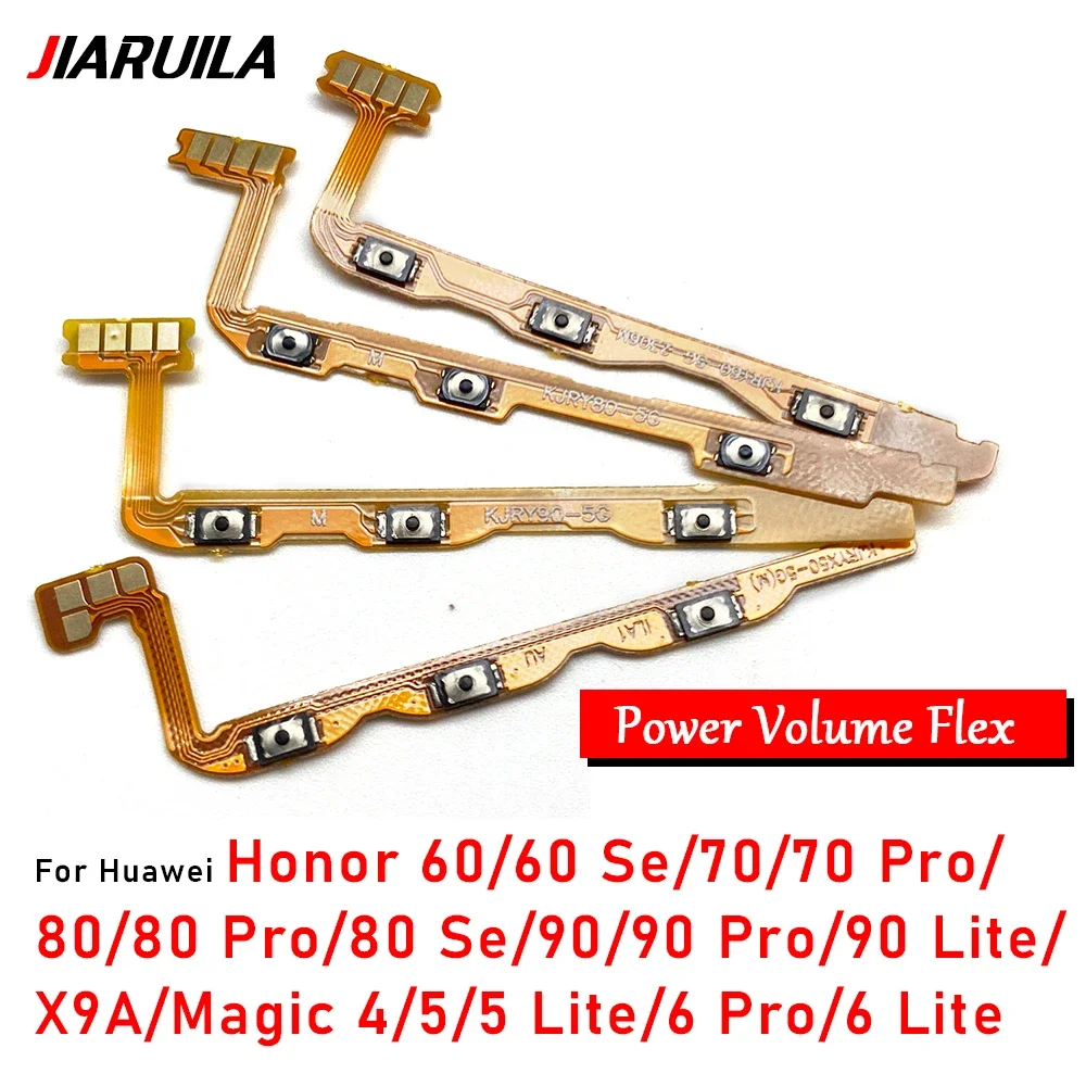 Power On Off Volume Side Button Key Flex Cable Replacement For Huawei Honor 60 SE 70 80 Pro 90 Lite X9A Magic 5 Lite 6 Pro X9B