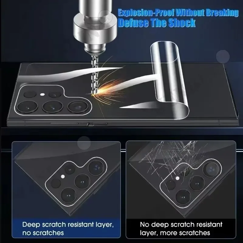 5 piezas de película de hidrogel trasera para Samsung S26 S25 S24 Ultra Plus FE, protector de pantalla para Galaxy A56 A55 A36 A35 A15 A16 5G, película trasera 2