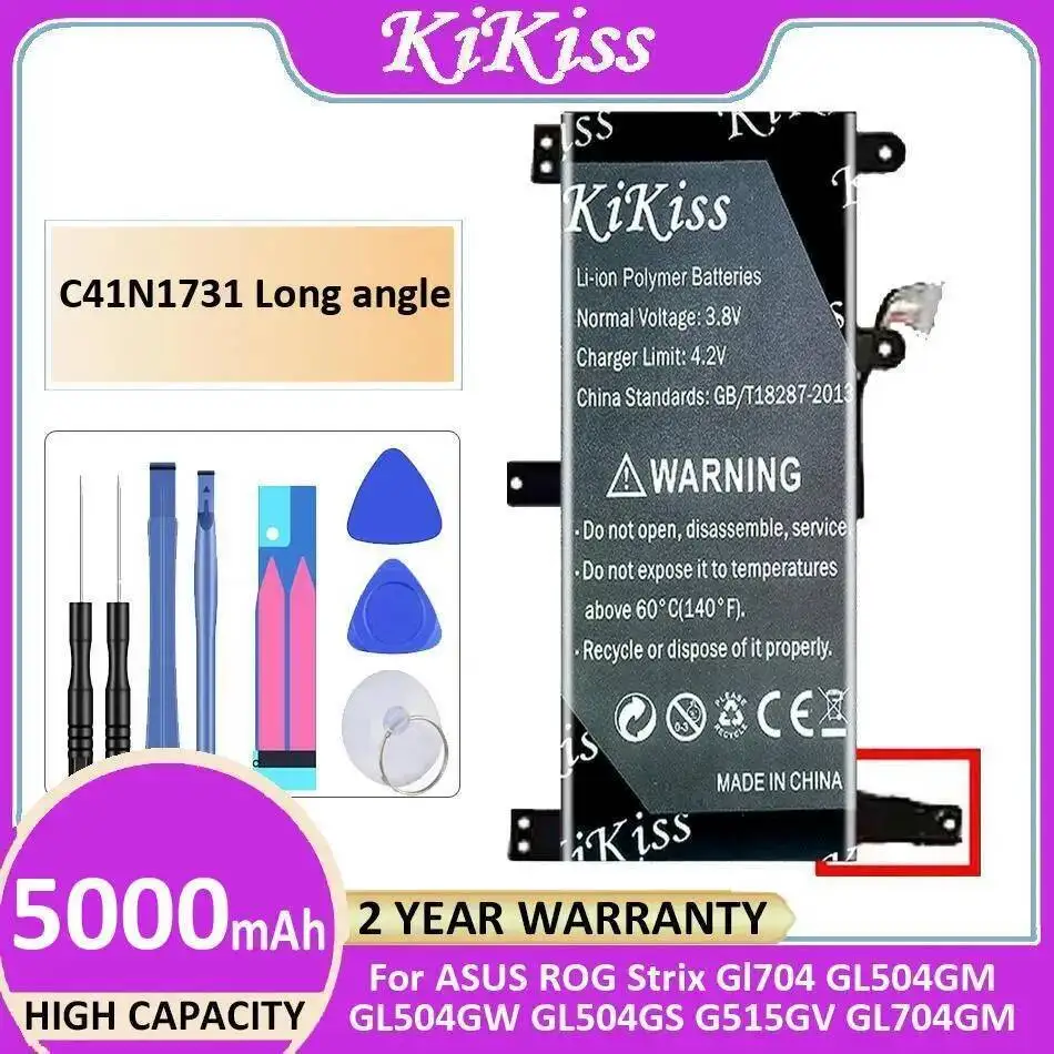 

Аккумулятор для ноутбука C41N1731 с длинным углом 5000 мАч для Asus Rog Strix Gl704 GL504GM GL504GW GL504GS G515GV GL704GM C41N1731-2