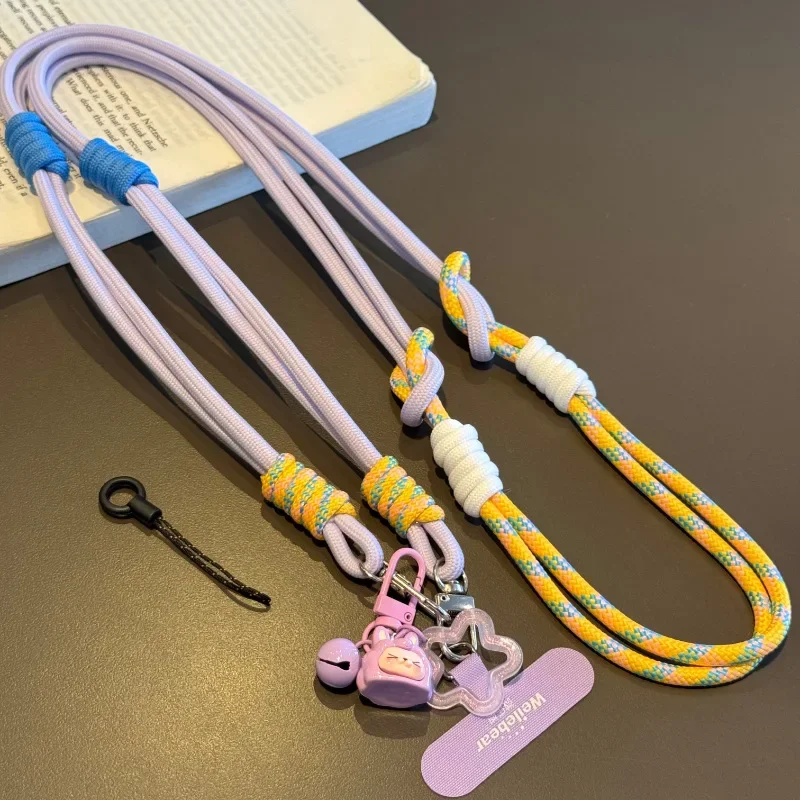 CxrKiti الهاتف المحمول الحبل Crossbody يمكن حمل الكورية متعددة الوظائف كاميرا محبوك في الهواء الطلق المضادة للإمالة حبل سلسلة هواتف المحمول