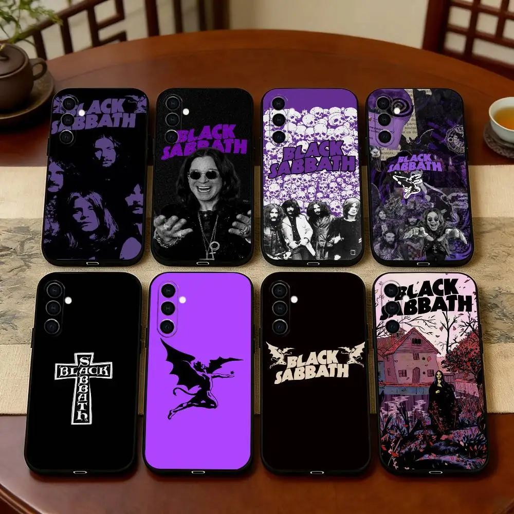 B-Black S-Sabbath Heavy Rock Phone Case For Samsung Galaxy A73,A72,A71,A70,A53,A52,A51,Soft Silicone Black Cover