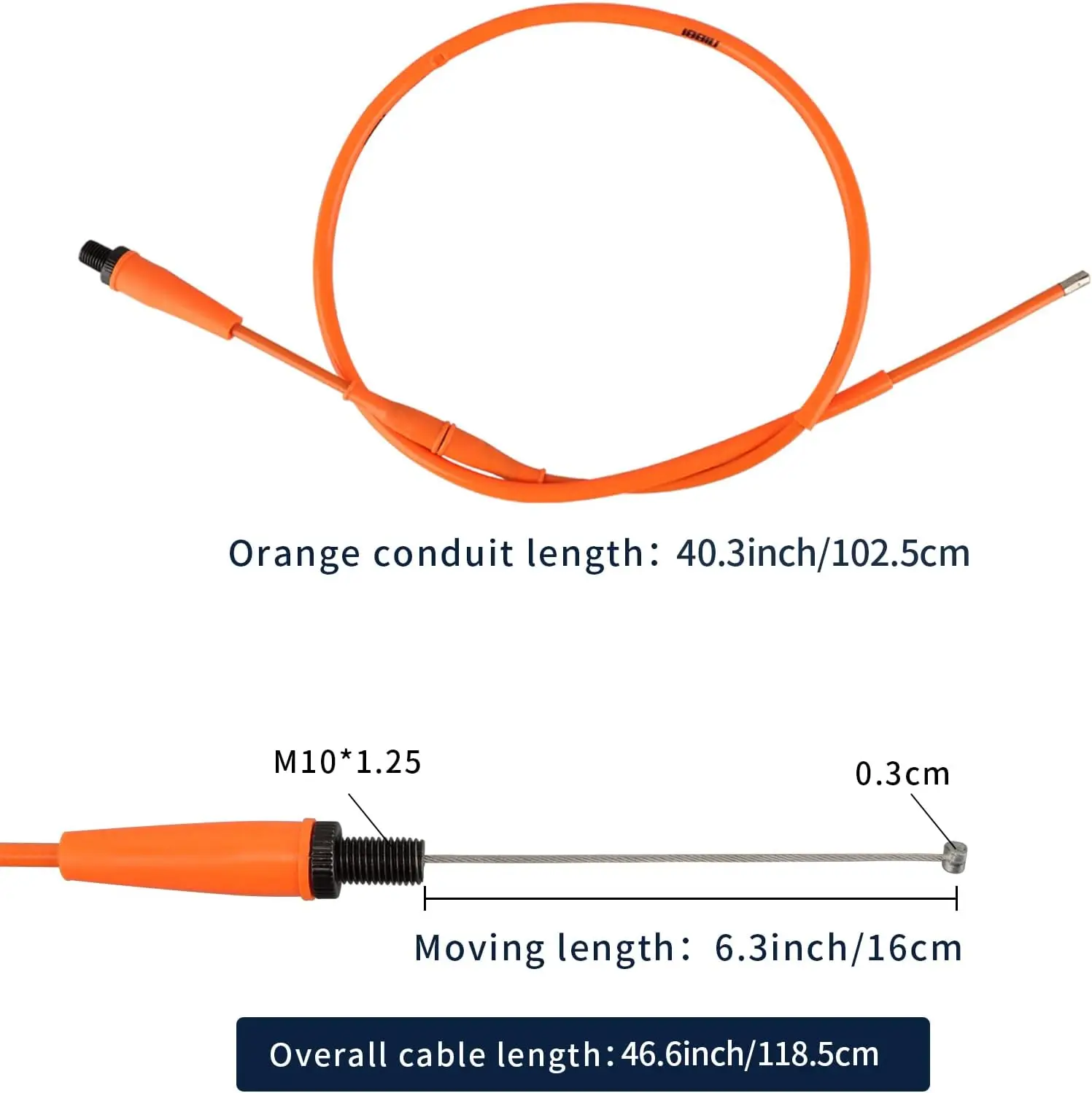 NIBBI 1185mm Straight Throttle Cable Motorcycle Gas Throttle Cable Universal Accelerator for Yamaha Honda Suzuki ATV Pit Bike