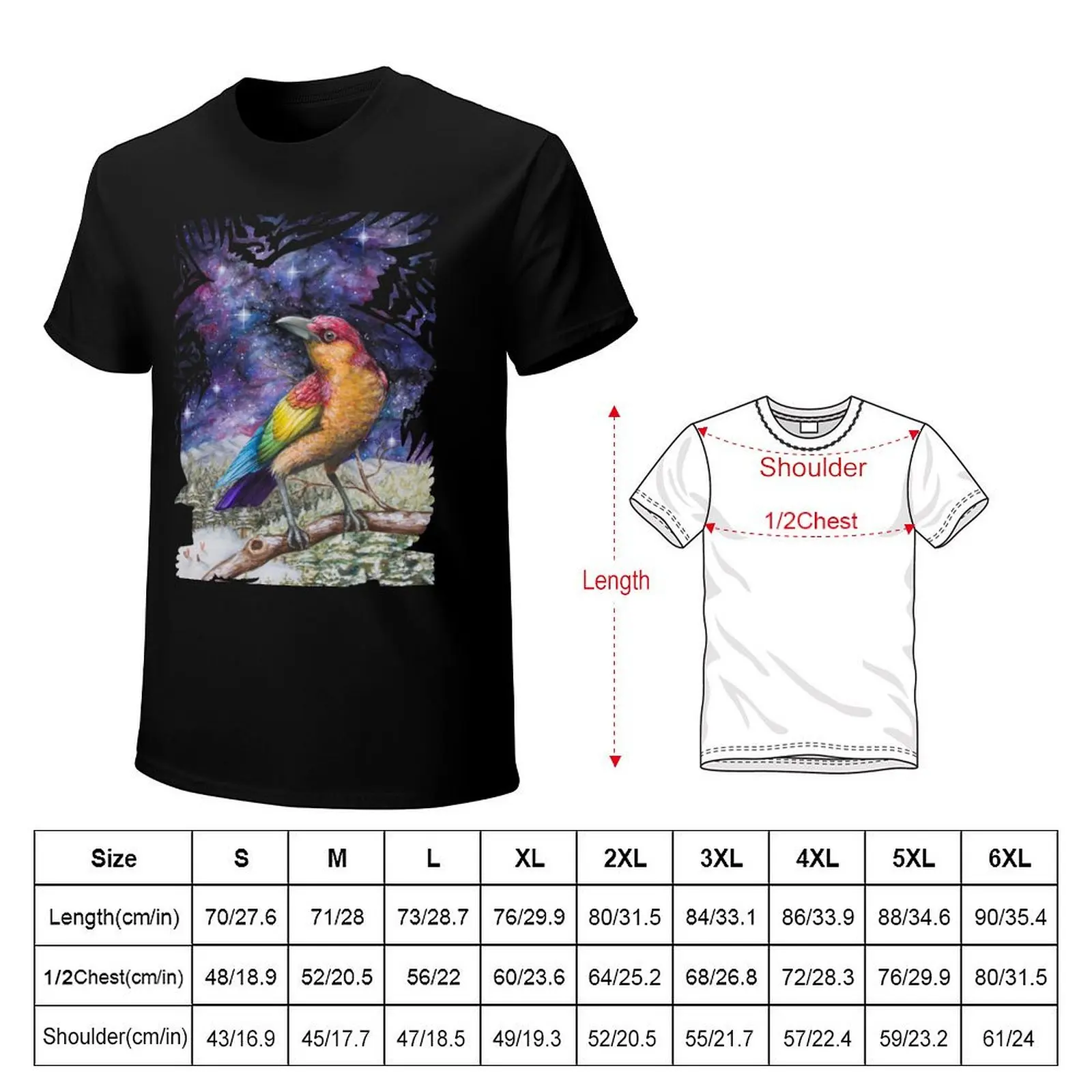 Rainbow Crow T-Shirt man clothes graphic shirts oversized men t shirt