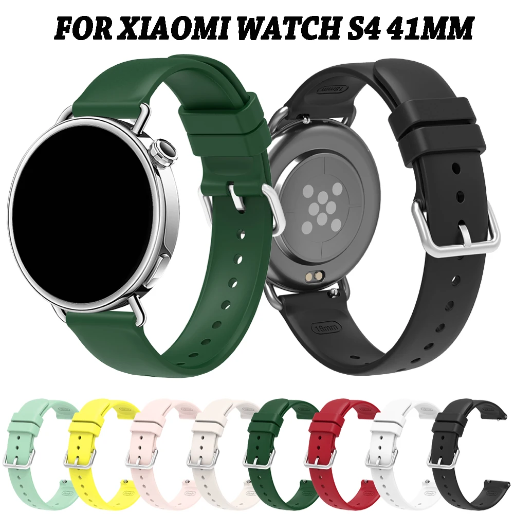 

Soft Silicone Watch Band for Xiaomi Watch S4 41mm Smartwatch Strap Bracelet Sport Watchband Replacement Wristband Accessories