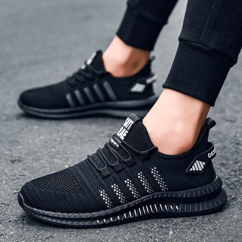 Sneakers for Men Summer Mesh Breathable Running Shoes Lightweight Non-slip Sports Tennis Shoes Large Size Men's Soft Sole Shoes