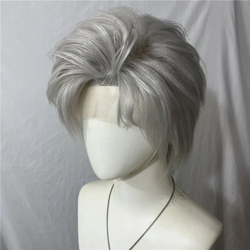 Styled Sylus Cos Wig Love And Deepspace Relentless Conqueror Cosplay Wigs Anime Short Customized Men Synthetic Wig Grey For Hall