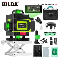 HILDA 4D 16 Lines Laser Level 360 Self-Leveling Horizontal And Vertical Professional Green Line Laser Level with Remote Control