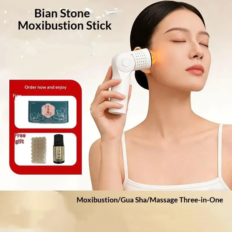 Guasha Massager Moxibustion Scraping Jar Rotatable Open Flame Warm Moxibustions Massager Handheld Spa Device Health Care