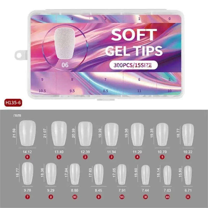 G99E 300PCS ngắn Mẹo Mật độ Mẹo mềm Gel đầy đủ bìa hình acrylic Fai Fai Faicure Art accesories