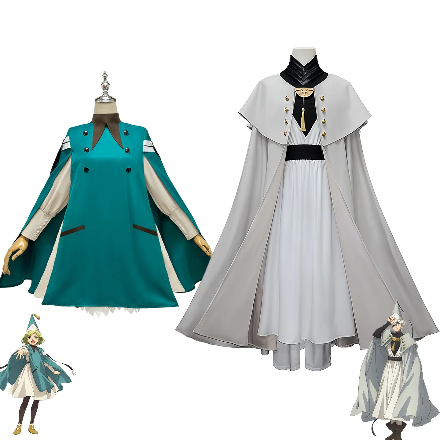 Disfraz de cosplay Coco de Witch Hat Atelier conjunto completo con capa, vestido y sombrero, uniforme para fiesta de Halloween para mujer