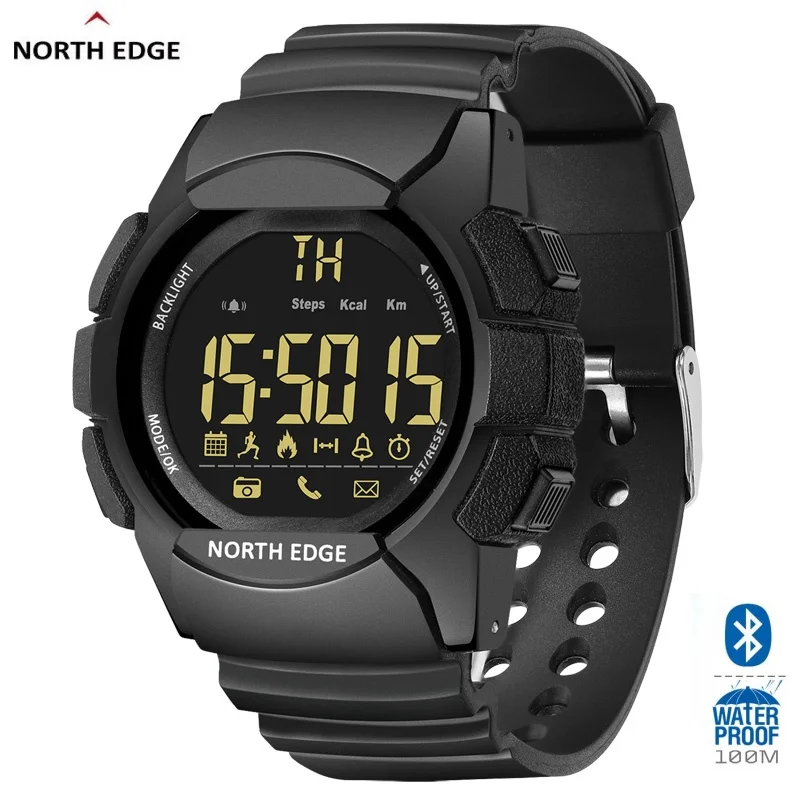 

NORTH EDGE AK Smart Watch For Men Waterproof 100M LED Bluetooth Information Reminder IOS Android Sports Watch Reloj Hombre