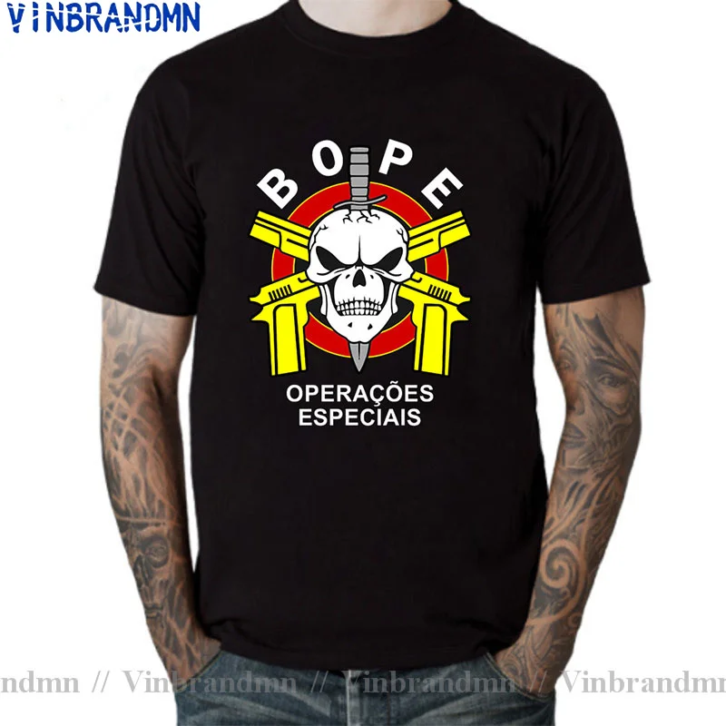 New Bope Brazil Batal Hao De Operacoes Policiais Especily Special Police Men Funny Cotton Tee Short Sleeve Shirt harajuku tshirt