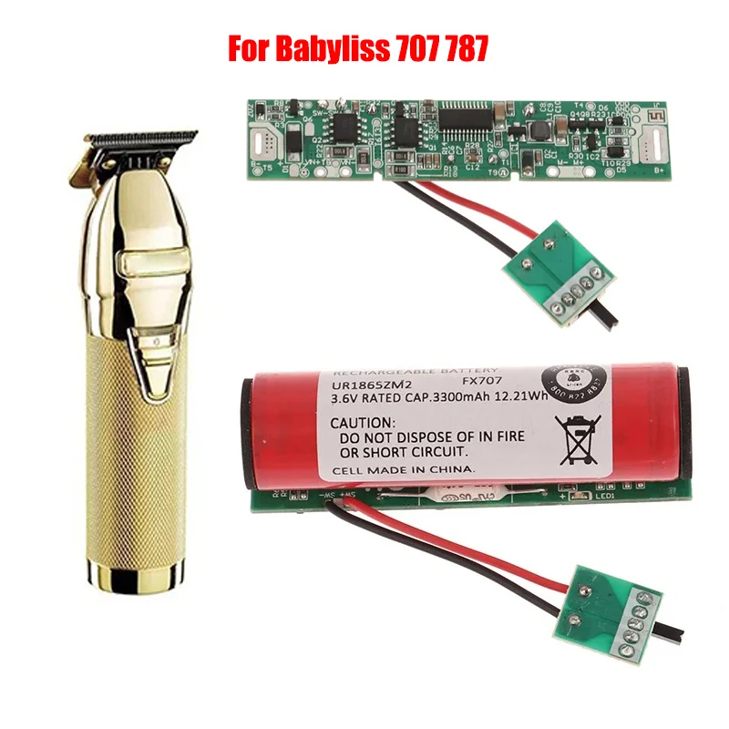 Professional Hair Clippers Babyliss 707 787 Motherboard PCB Chip 3300mAh Battery Motherboard Set Trimmer Repair Accessories