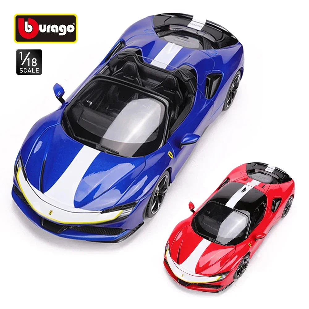 Bburago 1:18 Ferrari SF90 Stradale Assetto Fiorano Spider Sport Car Collection Die Casting Simulation Alloy Car Model Toy Gift