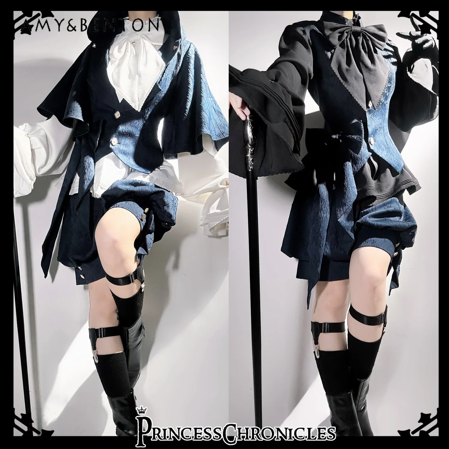 كوس أرنب الأذن وتتسابق الحلو فتاة باردة مقنعين سترة سترة السراويل قميص أربع قطع مجموعة النساء خمر المحكمة نمط القرون الوسطى لوليتا #1