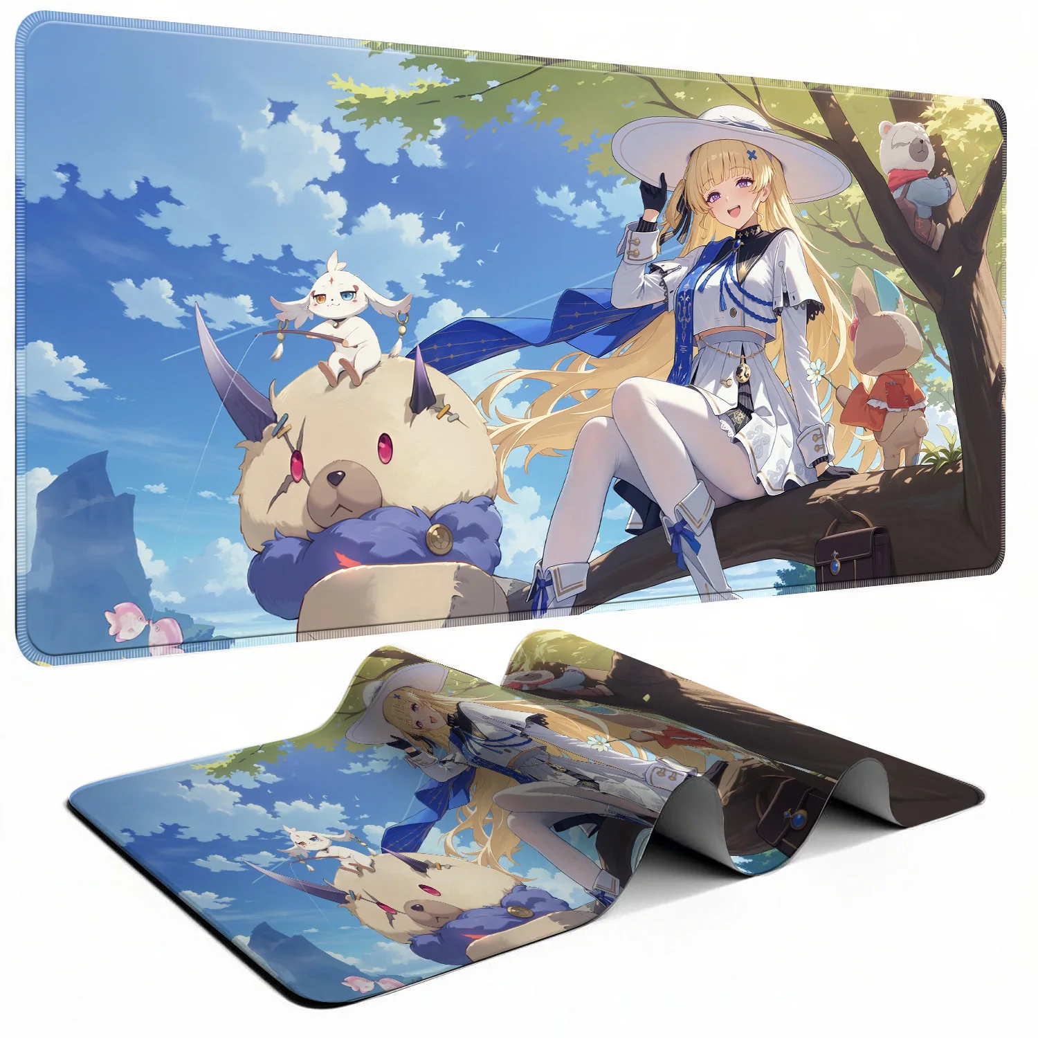 Anime Mouse Pad Non-Slip Gaming Accessories Kawaii Computer Desk Mat Gamer Extended Keyboard Pad Wuthering Waves Phoebe Mousepad