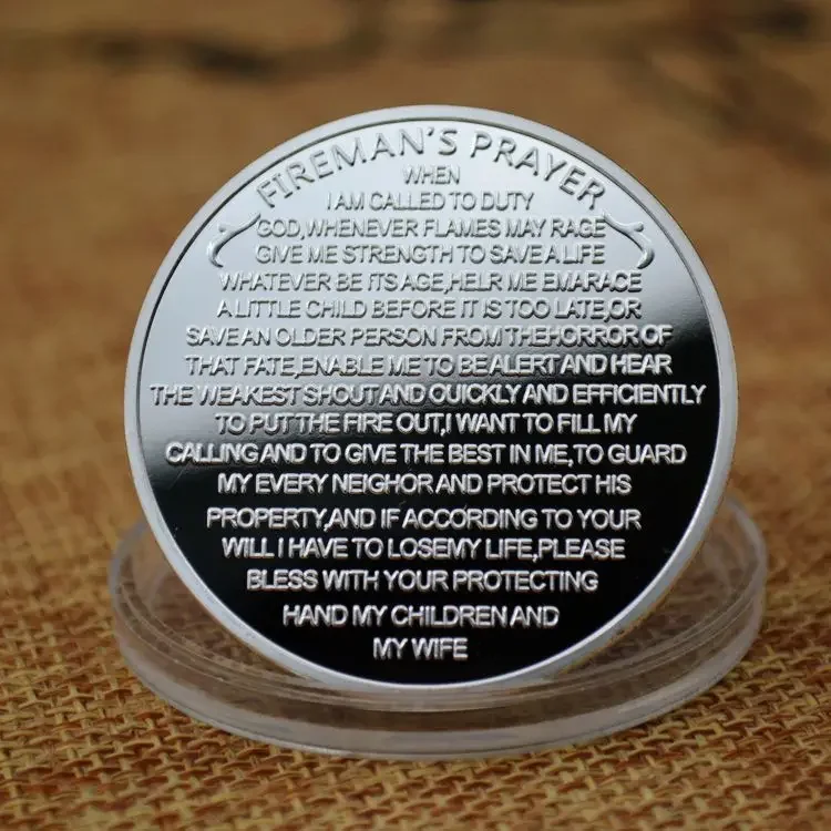 Give Me Strength To Save A Life  Silver Plated Collectible Coin Fireman's Prayer US Firefighter Souvenir Coins