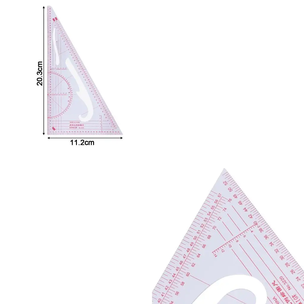 

Multi-function Triangular Scale Ruler Measure Plastic Dressmaking Tailor Sewing