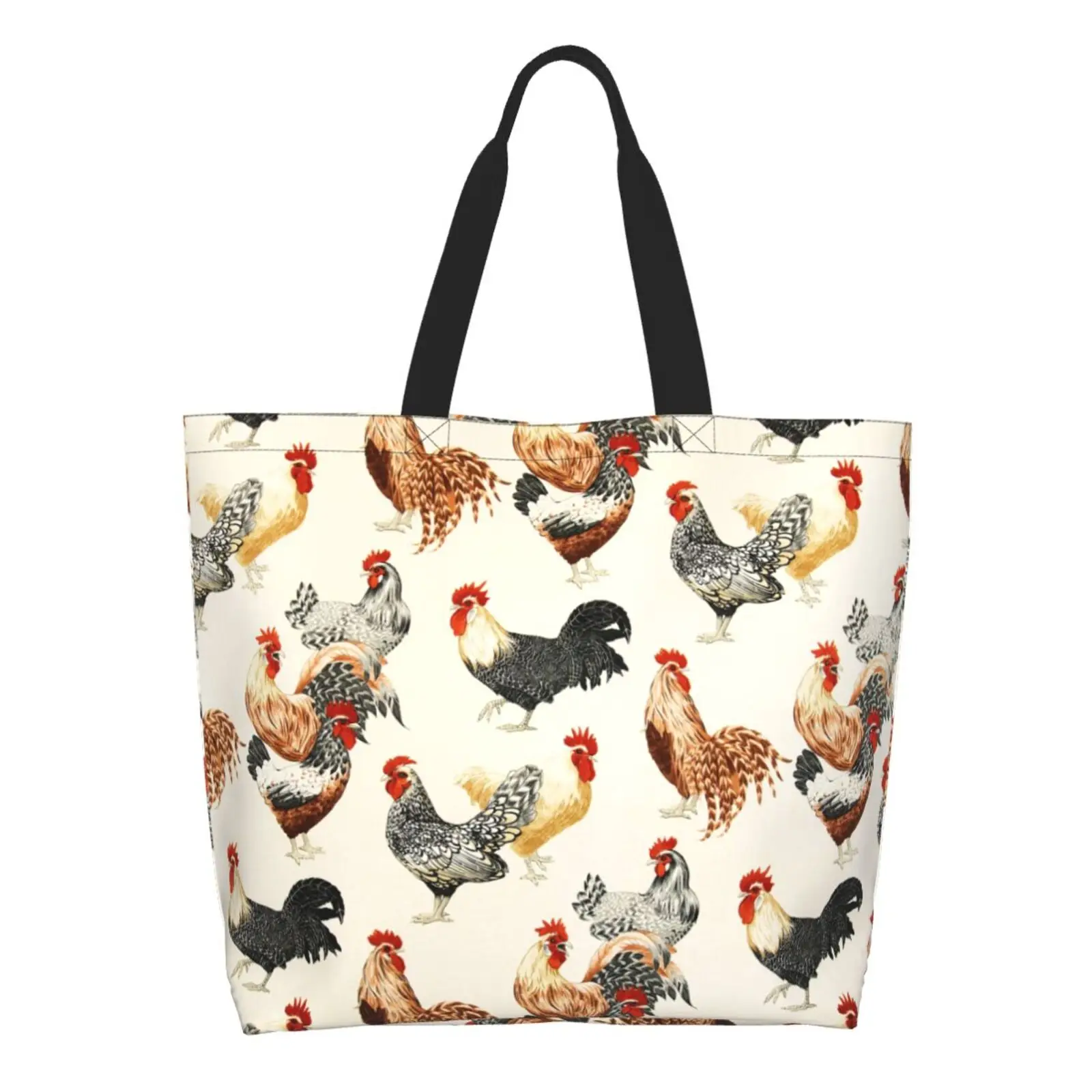 Cock patternTote Bag Shoulder Bag For Travel Daily Commute Women's Reusable Shopping Bag