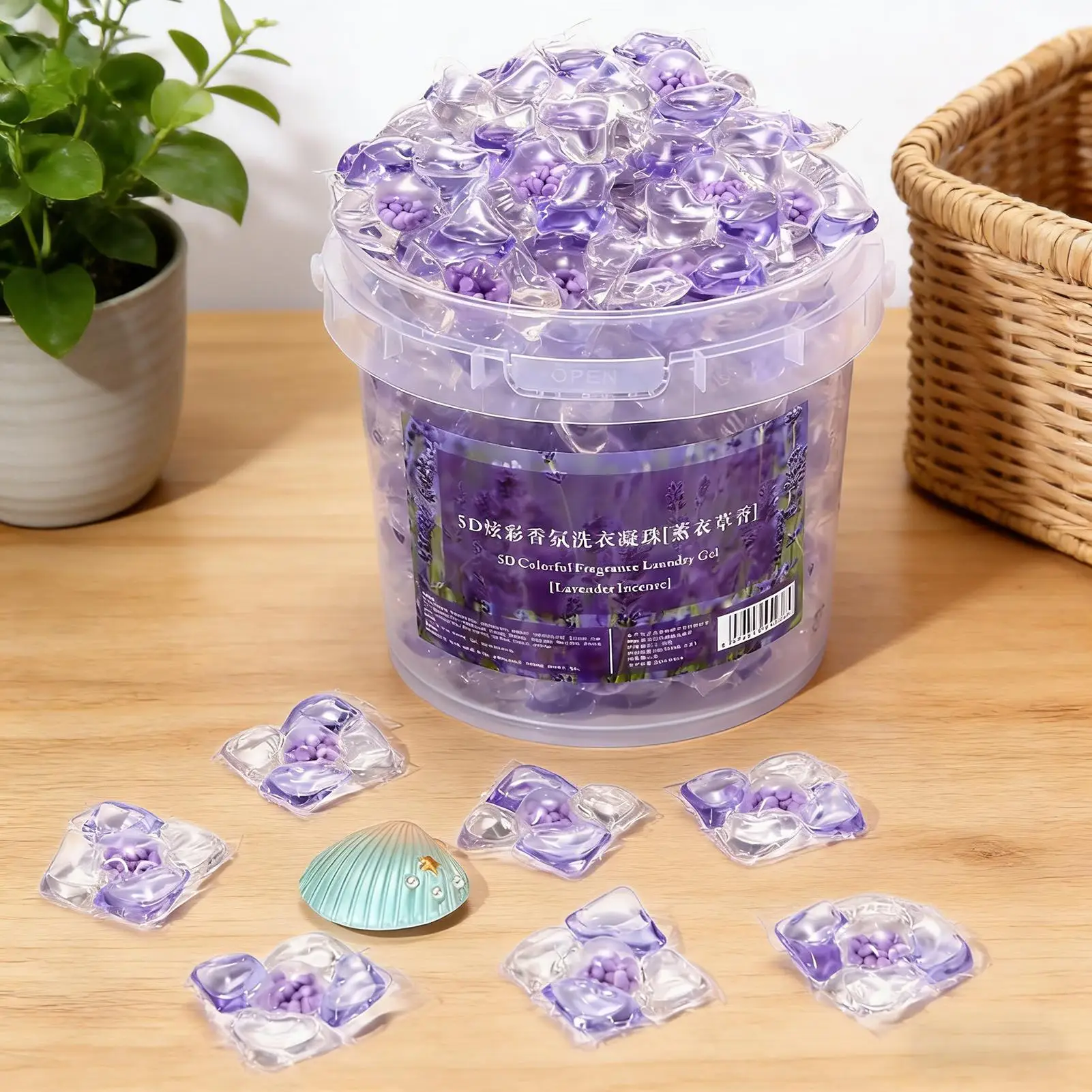 Laundry Pods Bulk 100 Count Scented Dirt Oil Removal Water-soluble Scented Fabric Softener Color Protection Washer Pods